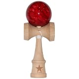Jumbo Red Marble Super Kendama, Super Sticky, Japanese Wooden Toy, Free String, USA Seller [並行輸入品]
