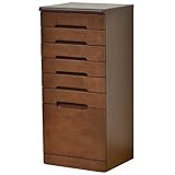 天然木 チェスト 書類整理 ダークブラウン 幅42ｃｍ 高さ89cm SL-06DB