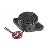 Sitrda 電子アラームブザー ワイヤ2本　DC3-24V産業連続音　85デシベル ブラック