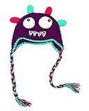 GEMVIE ニット帽子 ベビーハット 赤ちゃん用 帽子 可愛い キャラクター ニットキャップ 毛糸 手作り 防寒帽子 耳あて 新生児 女の子 男の子 撮影用 パープル