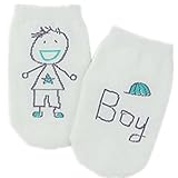 1足 0-24M 新生児 赤ちゃん 用 滑り止め 付き カワイイ 靴下 男の子 女の子 兼用 12cm (0-24M, 男の子)