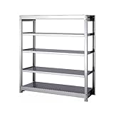 ステンレスラック 中量300タイプ 幅150×奥行45×高さ180cm 5段 ステンレスSUS-430 300kg/段