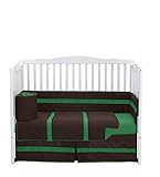 Baby Doll Bedding Solid Stripe Crib 4 Piece Bedding Set Brown/Green [並行輸入品]