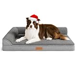 Jolifield 犬 ベッド 冬 ペット Lデザイン 暖かい 犬用ベッド 柔らか ペットベッド 小型犬 中型犬 猫 クッション 枕付き 防水 洗える 取り外せるカバー 滑り止め 通気性 高反発 76cm*51cm グレー