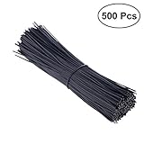 WINOMO ラッピングタイ ビニールタイ 黒 園芸用 結束用 500本 15cm
