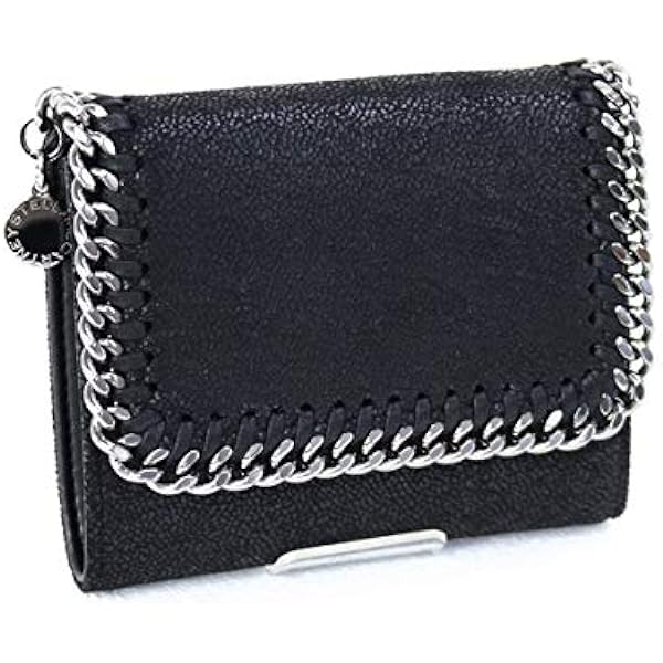 STELLA McCARTNEY ステラ マッカートニー 三つ折り財布 ファラベラ スモール フラップ ウォレット 431000 ブラック系 エコレザー レディース シルバー金具【本物保証】 ステラ マッカートニー STELLA McCARTNEY 三つ折り財布 ファラベラ