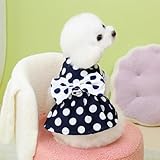 犬服 ワンピース 春夏 通気 お姫様 ドレス スカート 可愛い 袖なし 水玉柄 犬の服 ペット服 柔らかい 綿製 蝶結び ペット洋服 可愛いワンピース 犬 服 猫 服 小型犬 中型犬 洋服 記念撮影 脱毛保護 (ブルー, M)