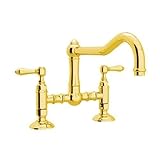 Rohl A1459LMIB-2 A1459Lm-2 Country Kitchen Bridge Faucet with Metal Lever Handles, Inca Brass [並行輸入品