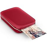 大容量 ポケットフォトプリンター、モバイルBluetoothプリンタ、ホームミニフォト用ポータブルポケットフォトプリンタ 便利なHD (Color : Red, Plug Type : UK Plug)