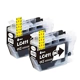 LC411BK ブラザー 互換インクカートリッジ 染料 Brother用 LC411 ブラック 黒2本 ブラザー インク LC411 対応機種：DCP-J526N DCP-J914N DCP-J926N-W DCP-J926N-B DCP-J1800N MFC-J739DN MFC-J904N MFC-J739DWN MFC-J939DN MFC-J939DWN DCP-J928N