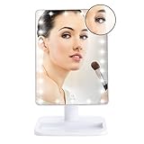 Make Upミラー、点灯Charminer Cosmeticデスクトップ化粧台ミラーwith 20 LEDライトスタンド付き、Handy Touching on / off ホワイト B01JO3N