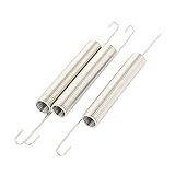 uxcell 引張りスプリング　引きバネ　メタル製　1.0mmx10mmx60mm　シルバートーン　3個入り