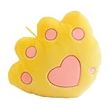 快適なグロールミナスライトポウ字型ぬいぐるみクッション＆人形、イエロー