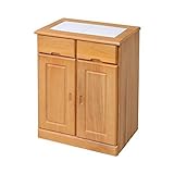 キッチンカウンター「キッチン収納カウンター2列(ZFC-0059)」【JKP】ライトブラウン(#9897084)サイズ：幅52×奥行35×高さ70cm キャスター付き 棚 引き出し 扉付き