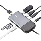 ロジテック USB Type-C ハブ ドッキングステーション 8-in-1 画面表示ON/OFFボタン付 USB PD 100W対応 USBA×2 4K60Hz HDMI×1 USB-C×2 LAN×1 SD＋microSDスロット LHB-PMP8U3SS