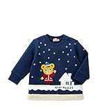 ミキハウス(mikihouse) プッチー＆うさこ サンタさん裏起毛トレーナー (13-5604-971) 80cm 紺（03）