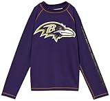 NFL Baltimore Ravens Boy 's長袖ラッシュガードトップ、パープル、14 / 16