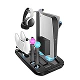 UeeVii PS5スタンドステーション PS5コンソール/デジタルエディション/UHD用 充電ステーションドック PS5 VRムーブコントローラーヘッドセット用 冷却ファン付き 冷却ステーション 4 USBハブゲームヘッドホンストレージ