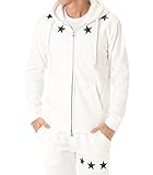 【AZUL BY MOUSSY】裏シャギースタープリントZIPパーカーXL WHT