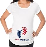 Awkwardスタイル100 %アメリカUSAフラグ妊娠発表マタニティTシャツキュート愛国独立記念日ギフト US サイズ: XL カラー: ホワイト