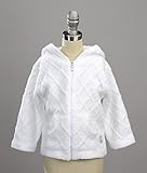 カシウェア Kashwere ベビーパーカー フードジャケット ダイヤモンド 赤ちゃん 子供用 ふわふわ BH-60 Baby Hooded Jacket Diamond Texture 白 6-12