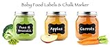 Baby Food Waterproof Labels-64 Chalk Pen Chalkboard Vinyl Labels (Standard 2) + 1 White Pen by Moder