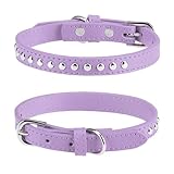 BINGPET 犬 首輪 ペット用品 ベーシック 犬首輪 本革 スタッズ付き 犬の首輪 いぬ 犬くびわ 小型犬 中型犬 大型犬 柴犬 秋田犬 (レッド Sサイズ)