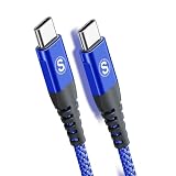 タイプc ケーブル 【2M/1本セットPD対応 60W急速充電】USB C&USB C ケーブル iPhone 17/16/15 充電器 Type-c アイフォン15/いphone15 pro Max,iPad Pro/Air/mini6,MacBookPro,Samsung Galaxy S26/S25/S24/S23/S22/S21/S20,Pixel等Type-c機種対応(ブルー)