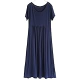 (マーシェル) Marshel マタニティ 半袖 ロング ワンピース マキシ マタニティー服 楽ちんワンピ ネイビー