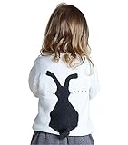 Wennikids幼児赤ちゃん男の子女の子ニットセーター可愛いウサギユニセックス子供プルオーバースウェットシャツ カラー: ホワイト