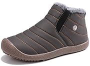 Sixspace スノーブーツ メンズ レディース ショート ブーツ スノーシューズ 防水 防寒 防滑 保暖 裏起毛 冬用 カジュアル 綿靴 雪靴 グレー 24.5cm