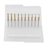 Akozon　エンドミル加工 ナイフチタン コートボールヘッド フライスビット 1/8インチホルダー 1 * 4/1.5 * 6/2 * 8/2.5 * 12/3.175 * 12mm