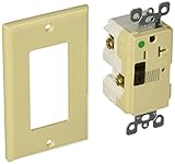 Leviton 8381-i 20-amp 125-voltデコラプラスシングルコンセント、アイボリー