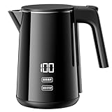 SSYFEI 電気ケトル 1.0L 7段階温度調節 デジタル表示 4時間保温 二重構造 急速沸騰 空焚き防止