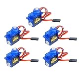 RCmall 5個 SG90 9g サーボ Servo、RC飛行機ヘリコプター/RCロボットアーム用ミニギアマイクロサーボモーターキット