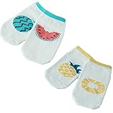 ベビー 靴下 新生児 女の子 男の子 滑り止め付き 2点セット 夏 スイカ フルーツ オーガニックコットン コットン ソックス かわいい 赤ちゃん 用 スニーカー 出産祝い 靴下セット 冷房対策　新生