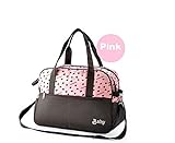 HUKOER　マザーズバッグ　3way　ハンドバッグ　ショルダーバッグ　シンプル　大容量　多機能　　軽量 ベビー用品収納バッグ (ピンク)