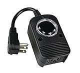 Austin Light Co. - 1 Socket - Outdoor Outlet Timer with Photocell Light Sensor Weatherproof ? Black 