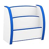 【キッズ収納】絵本棚 安全設計 完成品 (2段, ブルー) こども用本棚 日本製 安心のやわらかEVA素材使用