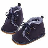 男の子は女の子のための18ヵ月の赤ちゃんの初の歩行者の靴 (12cm：6-12月, ダークブルー)