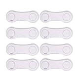 Jolieer 赤ちゃんのイタズラ防止 ベビー ドアロック / ストッパー 安全を守る キッチン 食器棚 など 簡単取り付け ケガ予防 ワンタッチ 回転式 (ホワイト 8個)