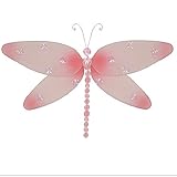Hanging DragonflyピンクSparkleナイロンメッシュトンボデコレーション装飾赤ちゃん保育園寝室女の子部屋天井壁装飾結婚式誕生日パーティーベビーシャワーバスルーム子供Childrens
