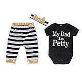 Ochine　新生児　幼児　セット服　ロンパース＋ロングパンツ＋ヘッドバンド　カバーオール　英字プリント　ベービー服　女の子　コットンブレンド　かわいい　子供服　出産祝い　0-24月設定　70　80　