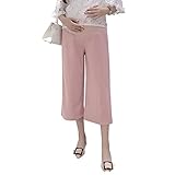 Spinas(スピナス)マタニティだからこそお腹の赤ちゃんと一緒に楽しめるリラックスコーデ　7分丈ワイドパンツ　臨月までおしゃれを楽しめる (M, ピンク　)