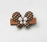 Baby Deer Clips　ヘアクリップ for ベビー　ドットちょうちょ (ブラウン)