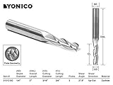 Yonico 31312-SC CNC Router Bit Up Cut Solid Carbide with 1/4 Shank, 3/16 x 3/4 x 1/4 x 2 by Yonico