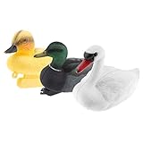 B Blesiya スワンデコイ　スモール　イエロー　ダックデコイ　大型ダック　庭　家　装飾　生き生き　３ピース