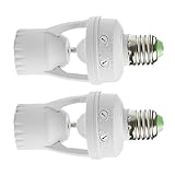 ノーブランド品　2個入り　省エネ　E27　PIRセンサー　ランプホルダー　LED　ランプ　バルブ　ライト　ホルダー　スイッチ　赤外線　PIR　モーション