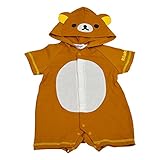 リラックマ Rilakkuma フード付き カバーオール 変身なりきり 綿素材 ロンパース rkm-04 70cm リラックマ
