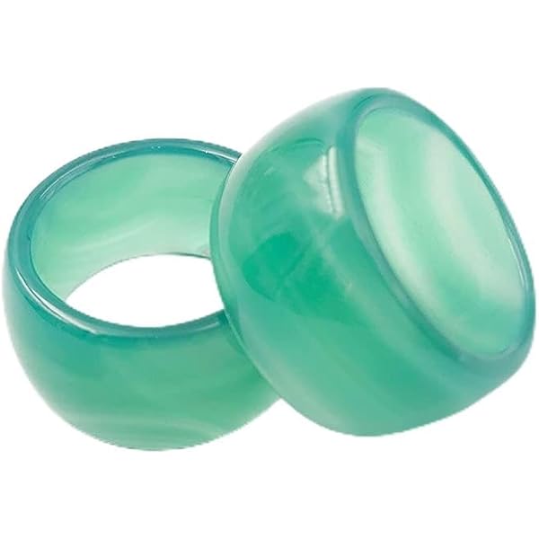 Amazon | [幸福の石] 指輪 グリーンアゲート リング 緑メノウ 瑪瑙